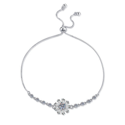 [Bling Jewelrys]RADIANT ICY CRYSTAL SUNFLOWER MOISSANITE BRACELET