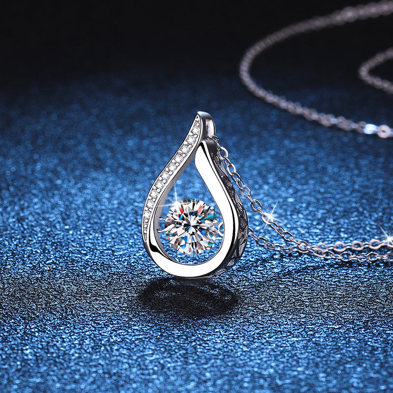 [Bling Jewelrys]DANCING WATER DROP MOISSANITE NECKLACE