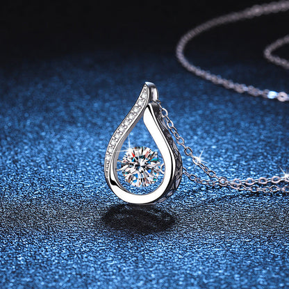 [Bling Jewelrys]DANCING WATER DROP MOISSANITE NECKLACE