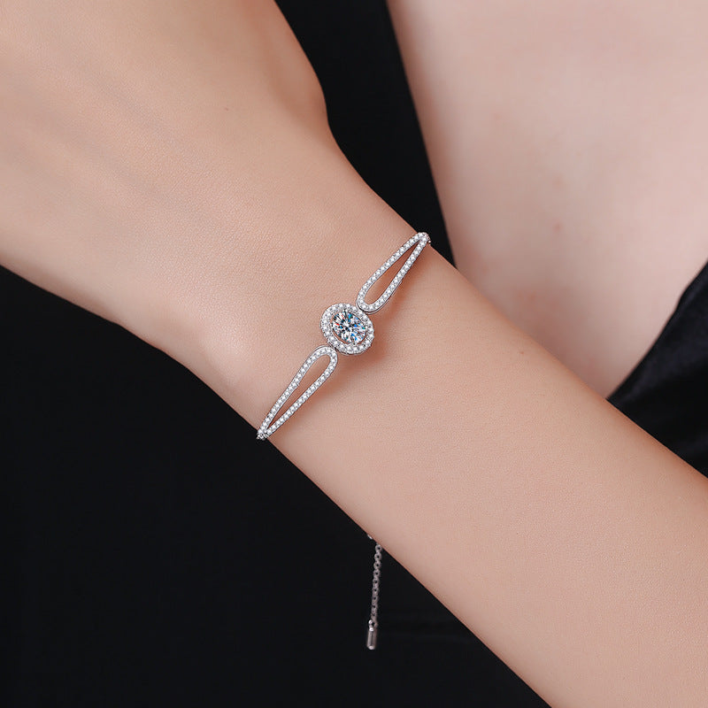 [Bling Jewelrys]"PIGEON'S EGG" TEARDROP MOISSANITE BRACELET