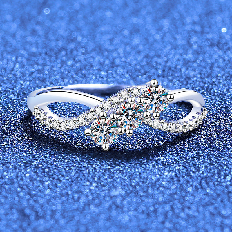 [Bling Jewelrys]INTERTWINING LOVE MOISSANITE RING