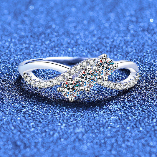 [Bling Jewelrys]INTERTWINING LOVE MOISSANITE RING