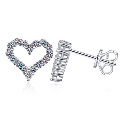[Bling Jewelry] ハート型モアサナイト スタッドピアス