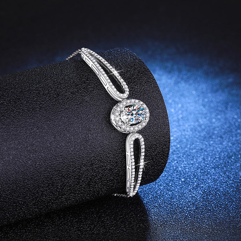 [Bling Jewelrys]"PIGEON'S EGG" TEARDROP MOISSANITE BRACELET