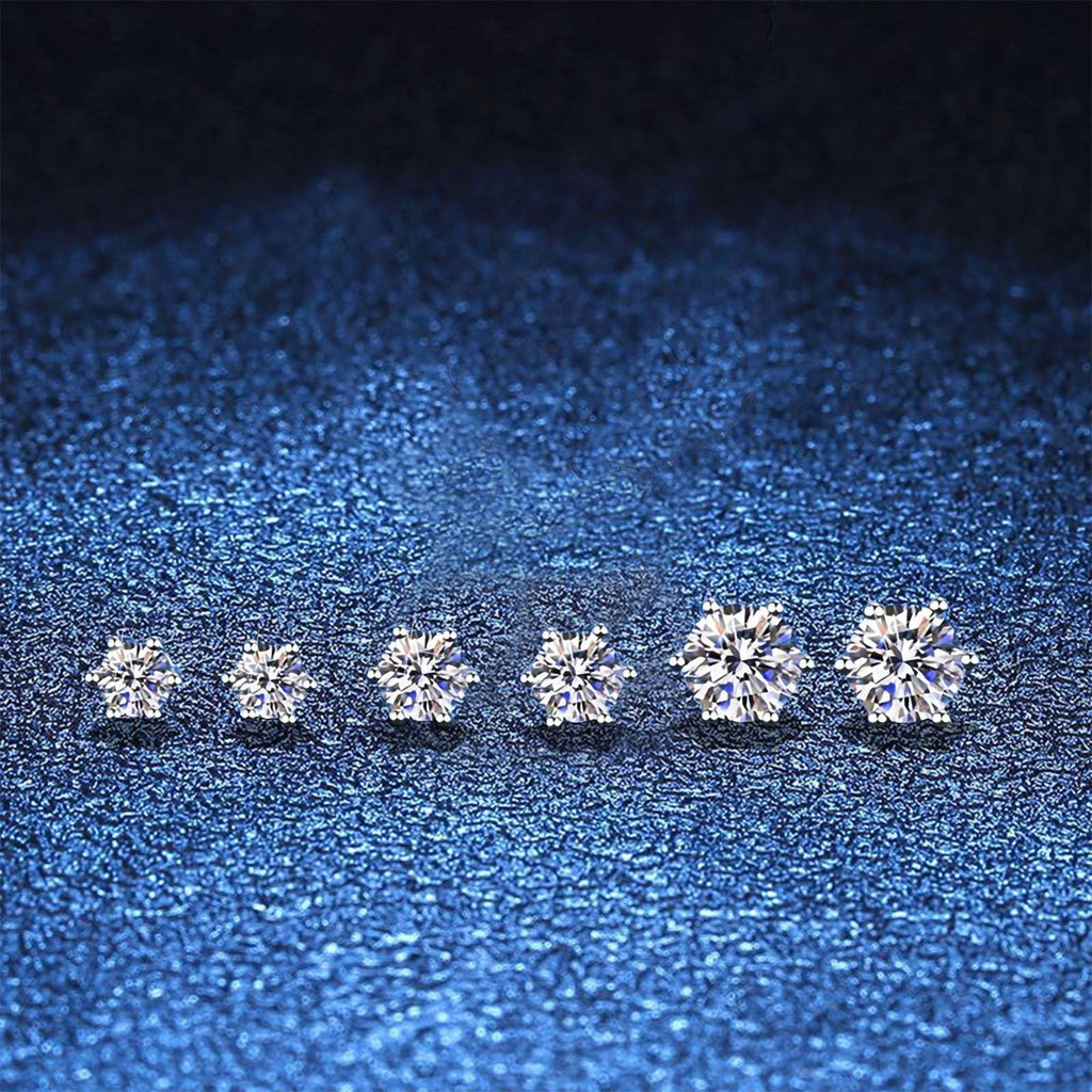 [Bling Jewelrys]SIX-PRONG MOISSANITE EARRINGS