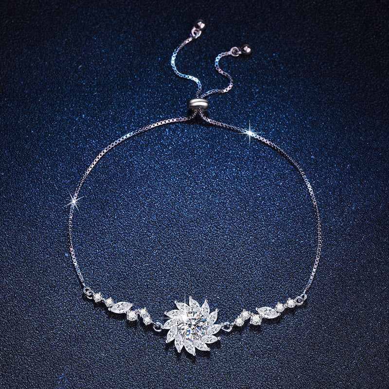[Bling Jewelrys]RADIANT SUNFLOWER MOISSANITE BRACELET