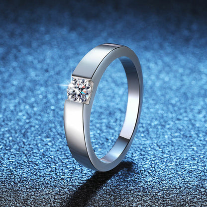 [Bling Jewelrys]SLEEK MINIMALIST COUPLE'S MOISSANITE RING