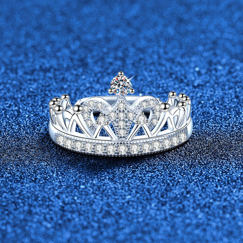 [Bling Jewelrys]DREAMY CROWN MOISSANITE RING - 1.2CT ELEGANT PRINCESS STYLE