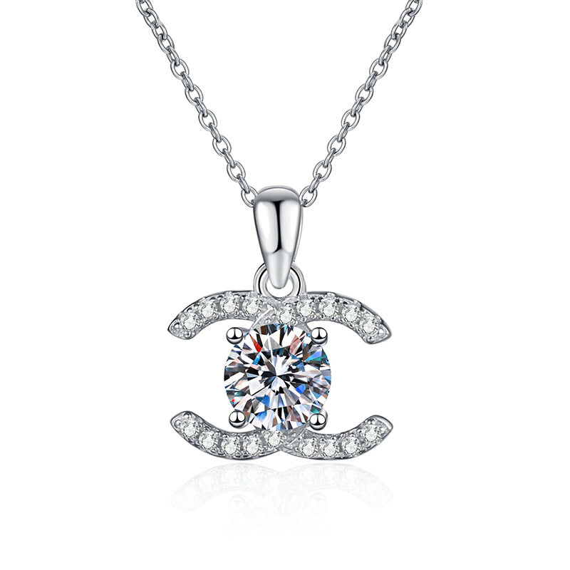 [Bling Jewelrys]CLASSIC INTERLOCKING MOISSANITE PENDANT NECKLACE