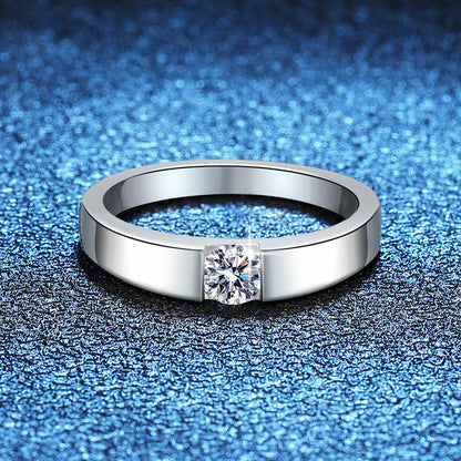 [Bling Jewelrys]SLEEK MINIMALIST COUPLE'S MOISSANITE RING