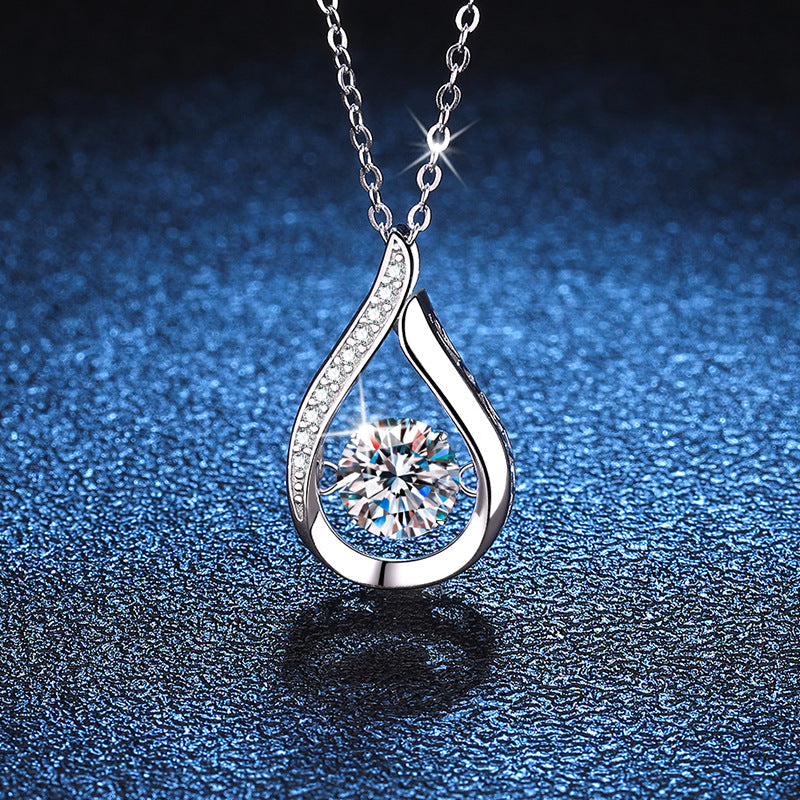 [Bling Jewelrys]DANCING WATER DROP MOISSANITE NECKLACE