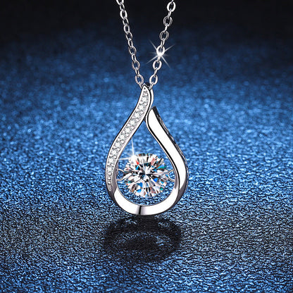 [Bling Jewelrys]DANCING WATER DROP MOISSANITE NECKLACE