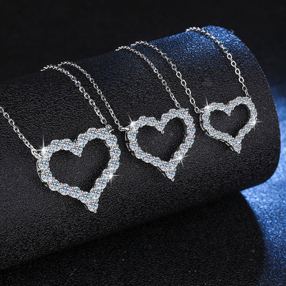 [Bling Jewelrys]ROMANTIC HEART MOISSANITE PENDANT NECKLACE