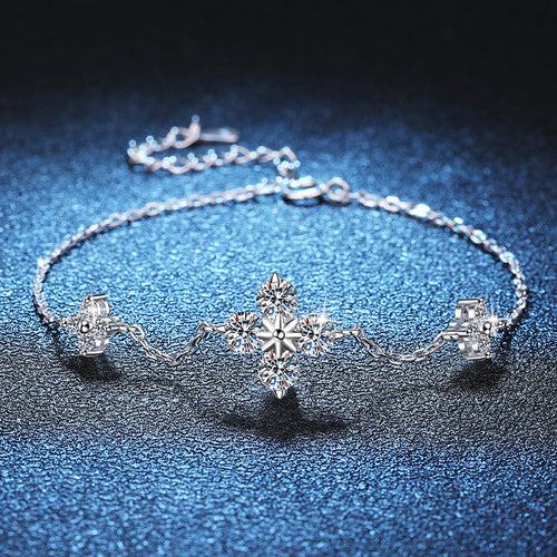 [Bling Jewelrys]CLOVER LUCKY CHARM MOISSANITE BRACELET