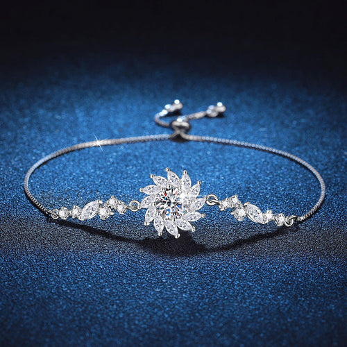 [Bling Jewelrys]RADIANT SUNFLOWER MOISSANITE BRACELET