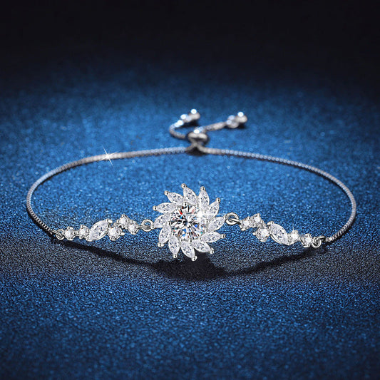 [Bling Jewelrys]RADIANT SUNFLOWER MOISSANITE BRACELET