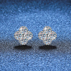 [Bling Jewelrys]ELEGANT FOUR-LEAF CLOVER MOISSANITE STUD EARRINGS