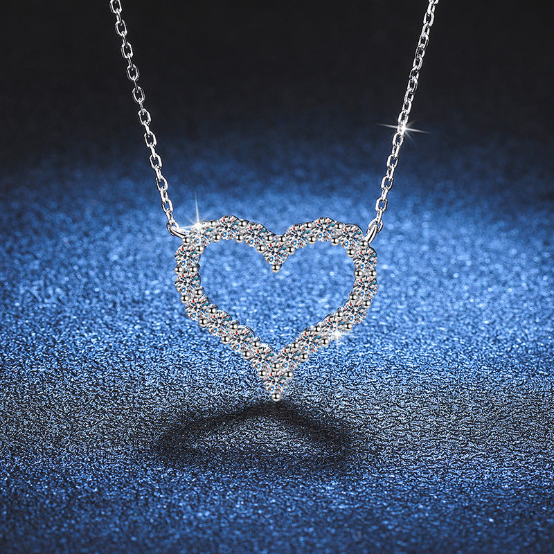 [Bling Jewelrys]ROMANTIC HEART MOISSANITE PENDANT NECKLACE