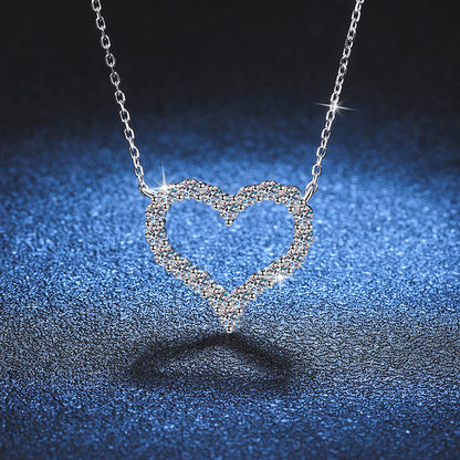 [Bling Jewelrys]ROMANTIC HEART MOISSANITE PENDANT NECKLACE