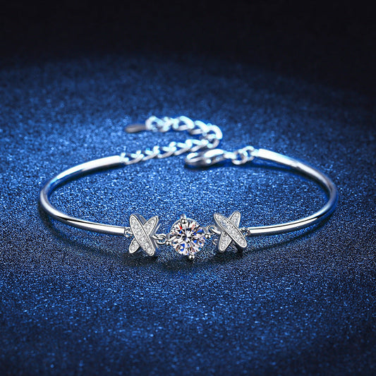 [Bling Jewelrys]ELEGANT BOW-KNOT MOISSANITE BRACELET