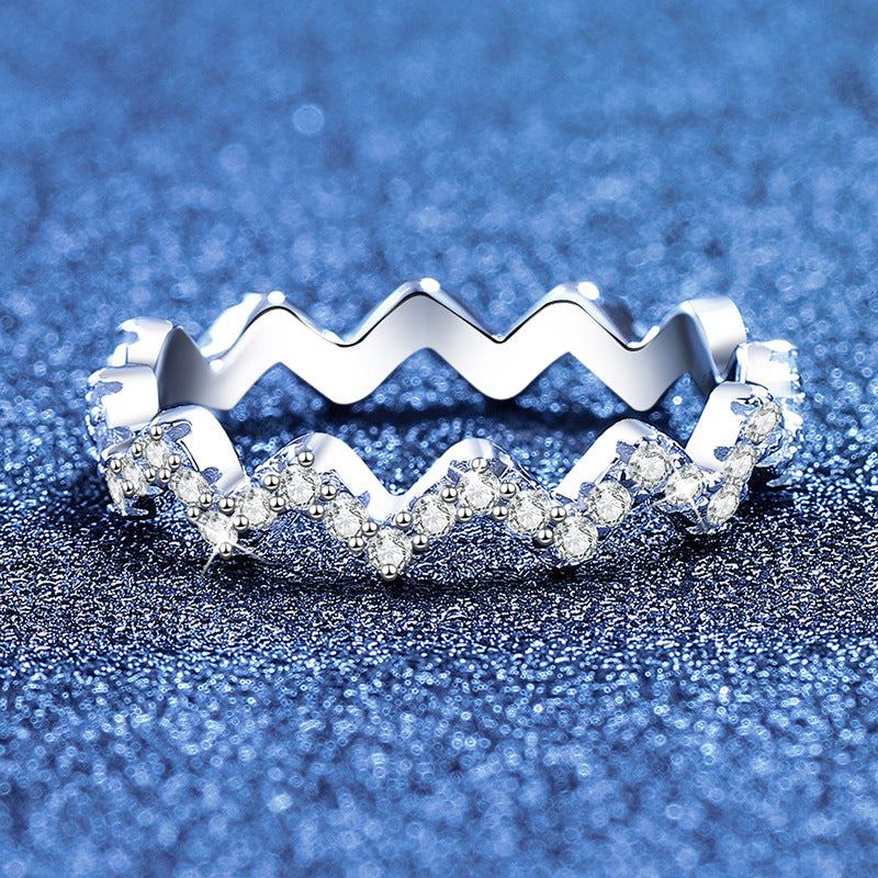 [Bling Jewelrys]CHIC WAVY MOISSANITE ETERNITY RING