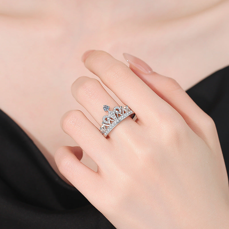 [Bling Jewelrys]DREAMY CROWN MOISSANITE RING - 1.2CT ELEGANT PRINCESS STYLE