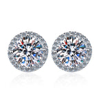 [Bling Jewelrys]CLASSIC 4-PRONG ROUND MOISSANITE STUD EARRINGS