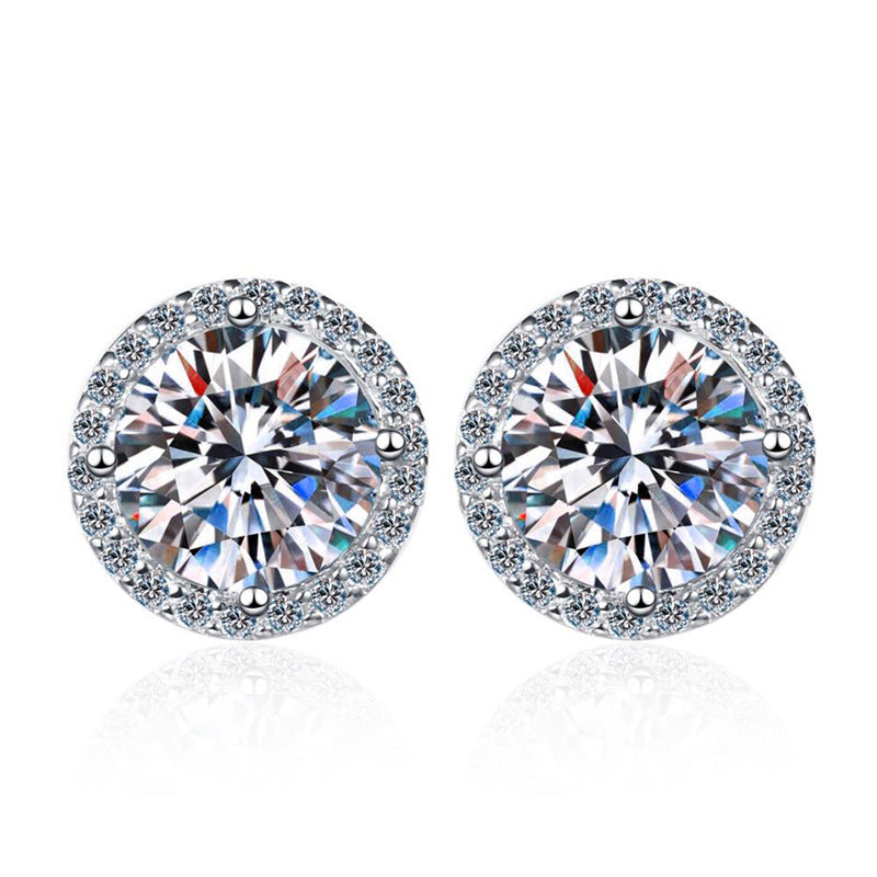 [Bling Jewelrys]CLASSIC 4-PRONG ROUND MOISSANITE STUD EARRINGS