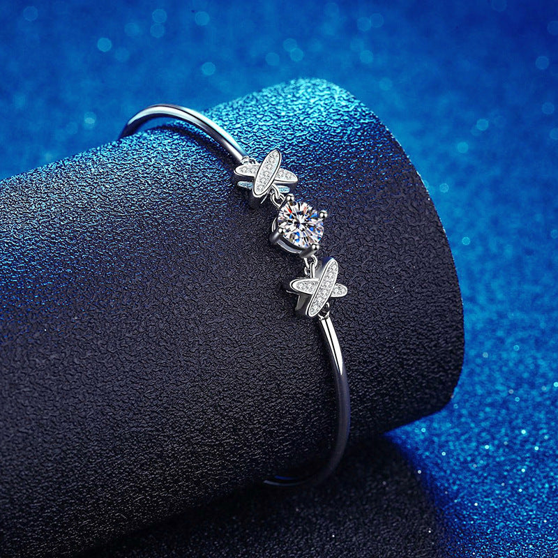 [Bling Jewelrys]ELEGANT BOW-KNOT MOISSANITE BRACELET