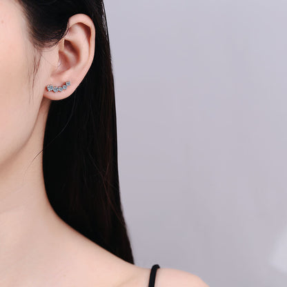 [Bling Jewelrys] スパークリング スマイル アーク モアッサナイト スタッドピアス