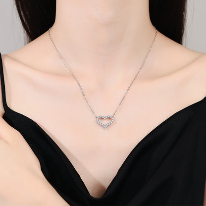 [Bling Jewelrys]ROMANTIC HEART MOISSANITE PENDANT NECKLACE