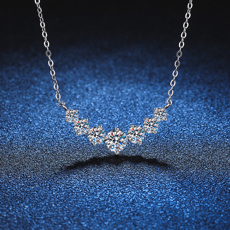 [Bling Jewelrys]MINIMALIST CURVED SMILE MOISSANITE NECKLACE