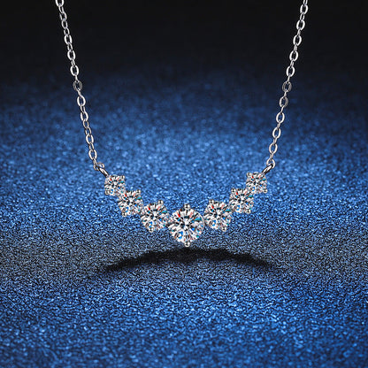 [Bling Jewelrys]MINIMALIST CURVED SMILE MOISSANITE NECKLACE