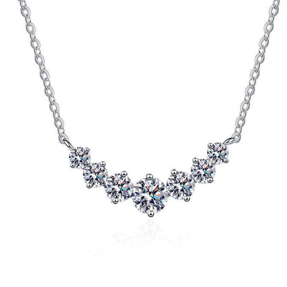 [Bling Jewelrys]MINIMALIST CURVED SMILE MOISSANITE NECKLACE