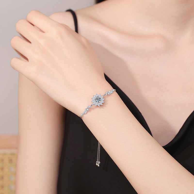 [Bling Jewelrys]RADIANT SUNFLOWER MOISSANITE BRACELET