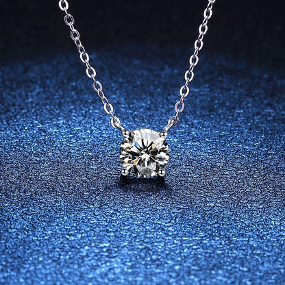 [Bling Jewelrys]CLASSIC FOUR-PRONG SOLITAIRE MOISSANITE NECKLACE