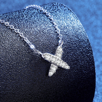 [Bling Jewelrys]MODERN X-SHAPE PAVÉ MOISSANITE NECKLACE