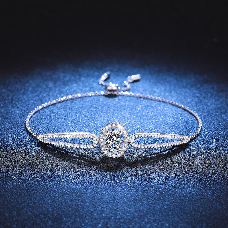 [Bling Jewelrys]"PIGEON'S EGG" TEARDROP MOISSANITE BRACELET