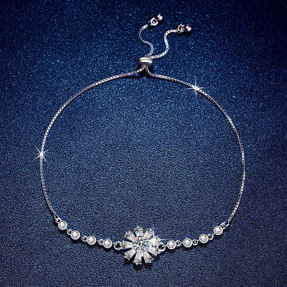 [Bling Jewelrys]RADIANT ICY CRYSTAL SUNFLOWER MOISSANITE BRACELET