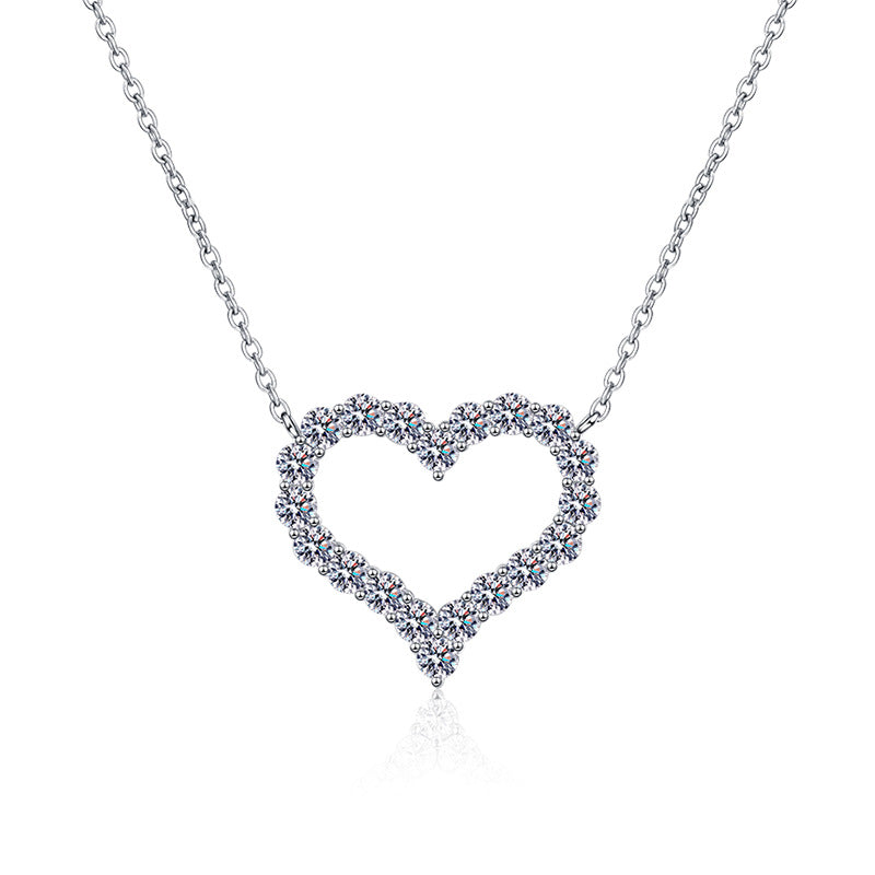 [Bling Jewelrys]ROMANTIC HEART MOISSANITE PENDANT NECKLACE