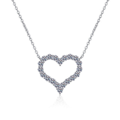[Bling Jewelrys]ROMANTIC HEART MOISSANITE PENDANT NECKLACE