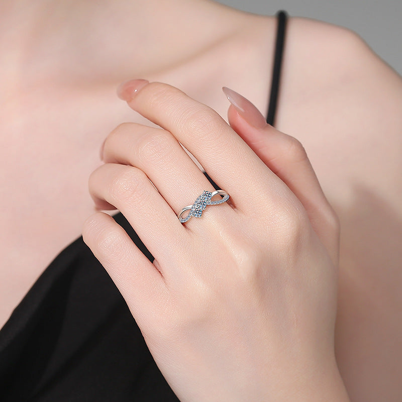[Bling Jewelrys]INTERTWINING LOVE MOISSANITE RING