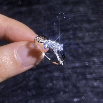 [Bling Jewelrys]INTERTWINING LOVE MOISSANITE RING