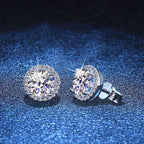 [Bling Jewelrys]CLASSIC 4-PRONG ROUND MOISSANITE STUD EARRINGS