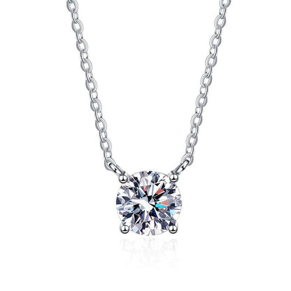 [Bling Jewelrys]CLASSIC FOUR-PRONG SOLITAIRE MOISSANITE NECKLACE