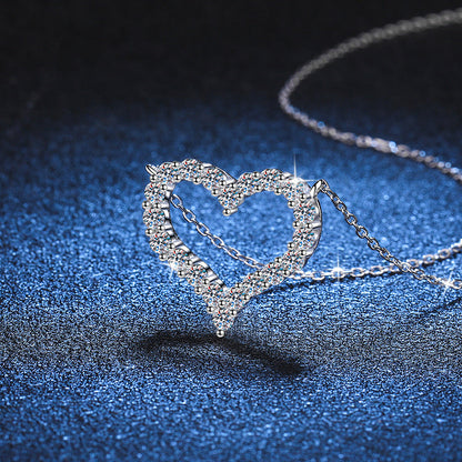 [Bling Jewelrys]ROMANTIC HEART MOISSANITE PENDANT NECKLACE