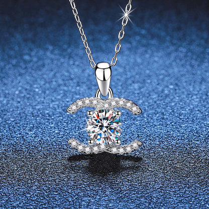 [Bling Jewelrys]CLASSIC INTERLOCKING MOISSANITE PENDANT NECKLACE