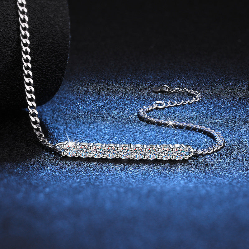 [Bling Jewelrys]SMILING CURVE MOISSANITE BRACELET