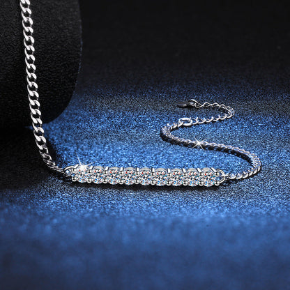 [Bling Jewelrys]SMILING CURVE MOISSANITE BRACELET