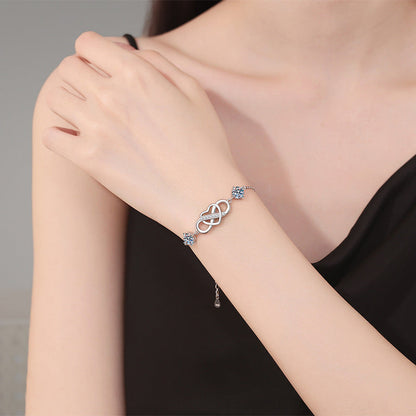 [Bling Jewelrys]DOUBLE-STONE "LOVE LINK" MOISSANITE BRACELET